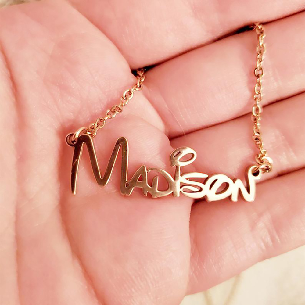 Personalised Necklace Custom 1 Name Necklace Gift For Women-Jessemade AU