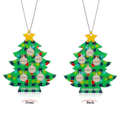 6 Names - Personalised Acrylic Christmas Tree Ornaments Customised Text & Name Xmas Pendant Gifts for Family Friends-Jessemade AU