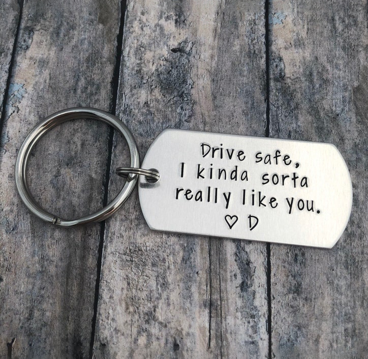 Valentines Day Gifts, Driver safe, I kinda sorta really like you,  Personalised Keychain For  Him or Her-Jessemade AU