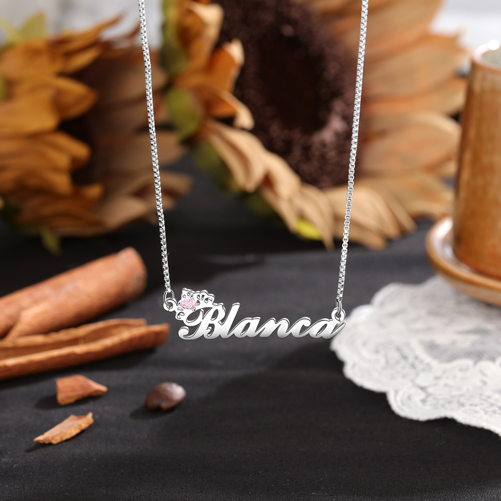 Personalised Necklace With Birthstone Custom 1 Name Necklace Gift For Her-Jessemade AU