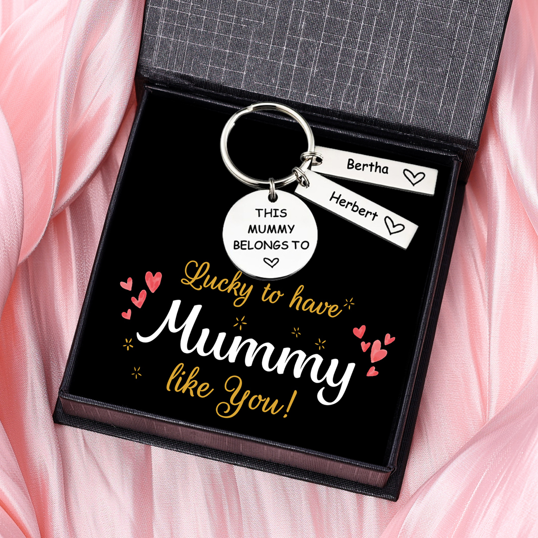 2 Names - Personalised Name Keychain Stainless Steel Keychain Special Gift for Mommy/Mummy-Jessemade AU