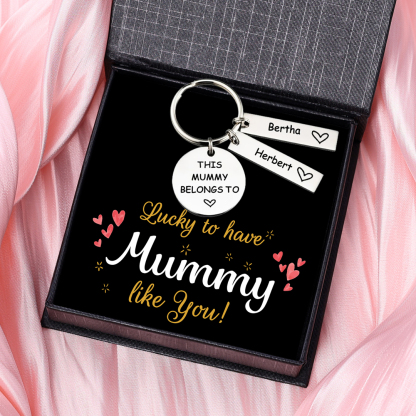 2 Names - Personalised Name Keychain Stainless Steel Keychain Special Gift for Mommy/Mummy-Jessemade AU