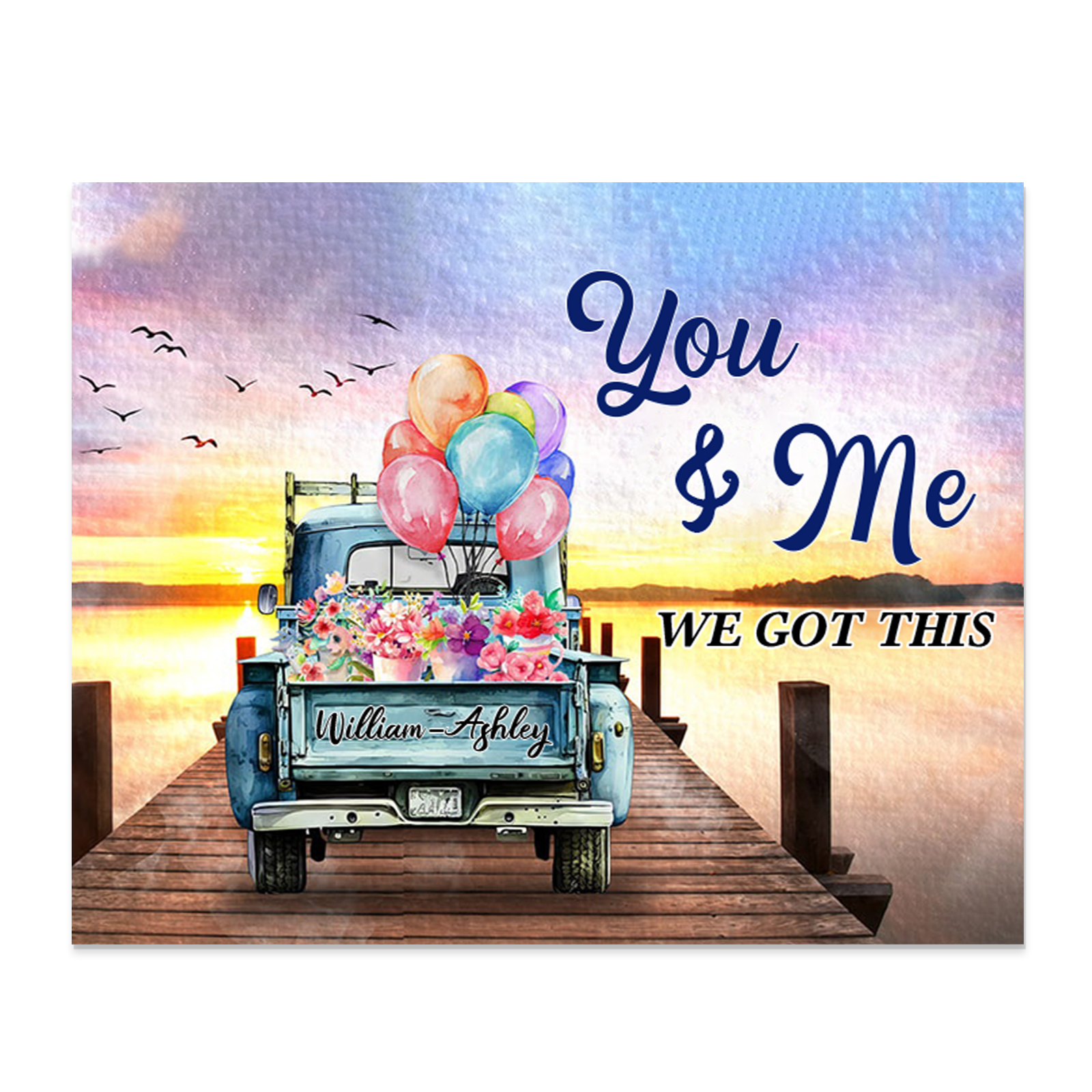 Personalised Wooden Plaque Custom Text Art Decorations Desktop Ornaments Couple Gifts - You & Me We Got This-Jessemade AU