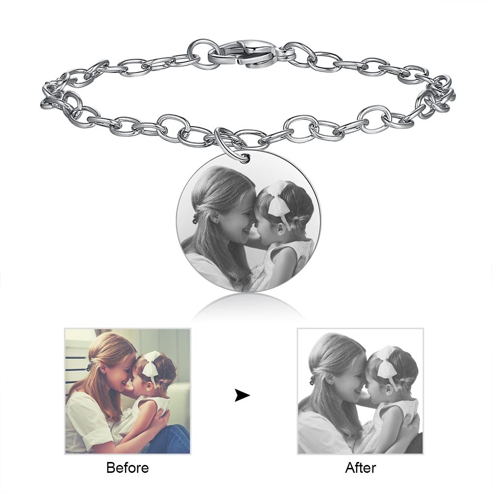 Personalised Heart Photo Locket Bracelet Custom Photo Bracelet Gifts For Her-Jessemade AU