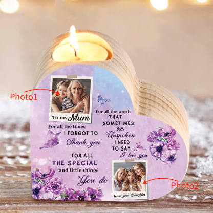 To My Mum - Customised Wooden Heart Candle Holder Candlesticks "I need to say I love you" Gifts For Mother-Jessemade AU