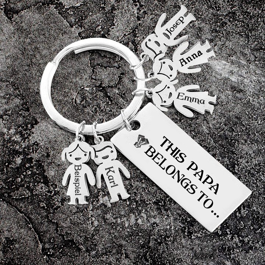 5 Names-Personalised 5 Children's Name Keychain-To My Dad-Gift Box Gift Card Set-Jessemade AU