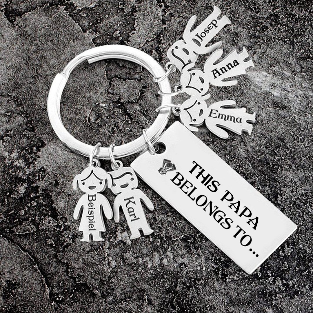 5 Names-Personalised 5 Children's Name Keychain-To My Dad-Gift Box Gift Card Set-Jessemade AU