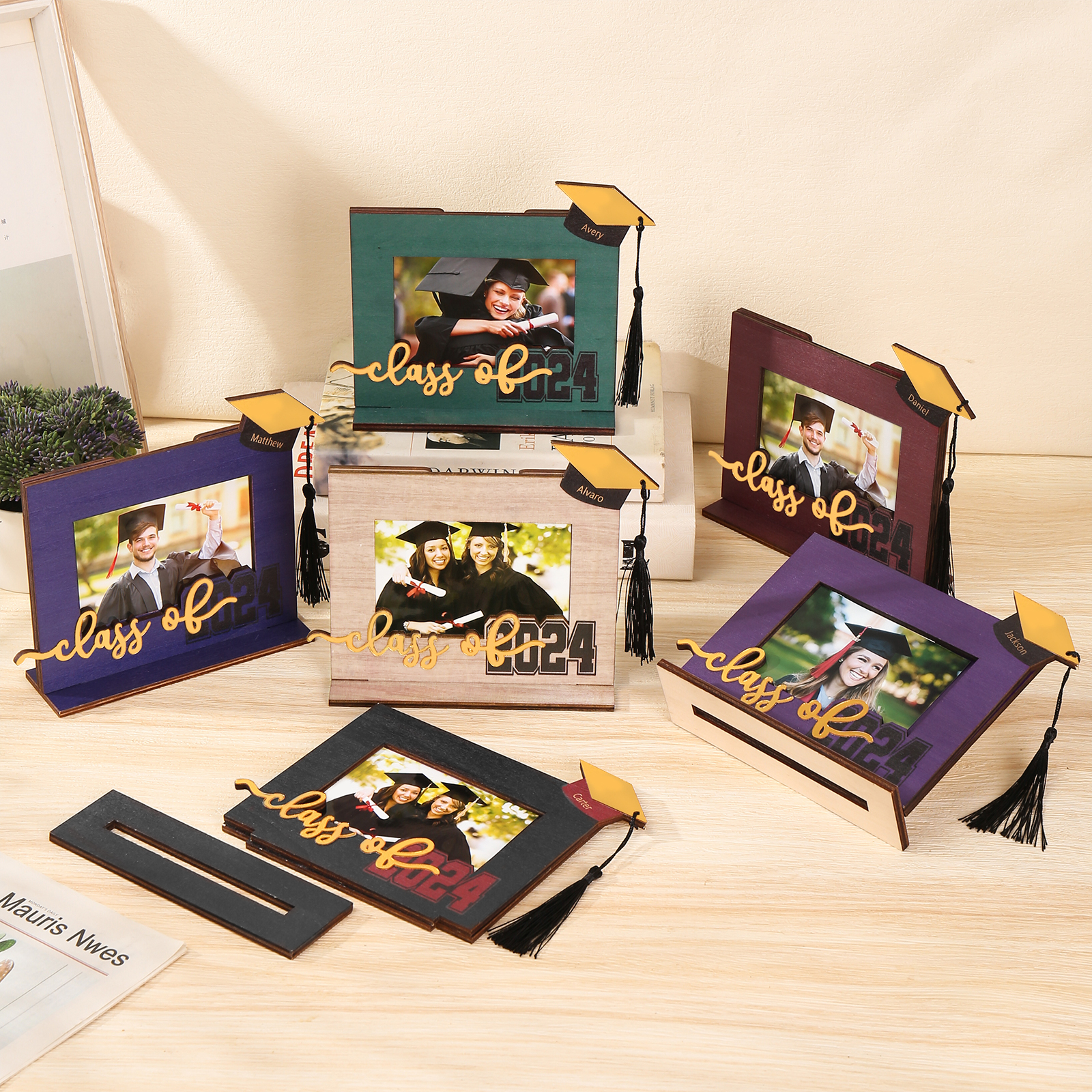 Class of 2024 Personalised Graduation Photo Frame Custom Name & Photo Wooden Frame Creative Gifts-Jessemade AU