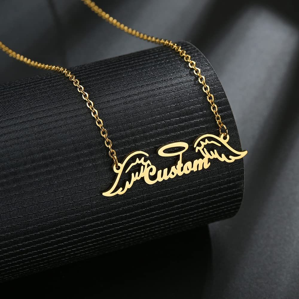 Personalised Wings Necklace Custom 2 Names Necklace Gift For Women-Jessemade AU