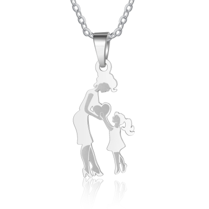 Women Necklace Mother & Daughter Pendant Necklace Stainless Steel Mother's Day Gifts for Mum-Jessemade AU