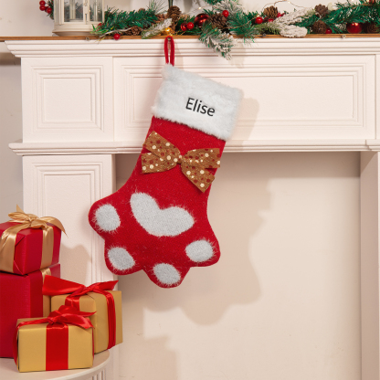 Personalised Christmas Stockings Gift Bag Customised 1 Name Christmas Sock Ornament Gift for Family Friends-Jessemade AU