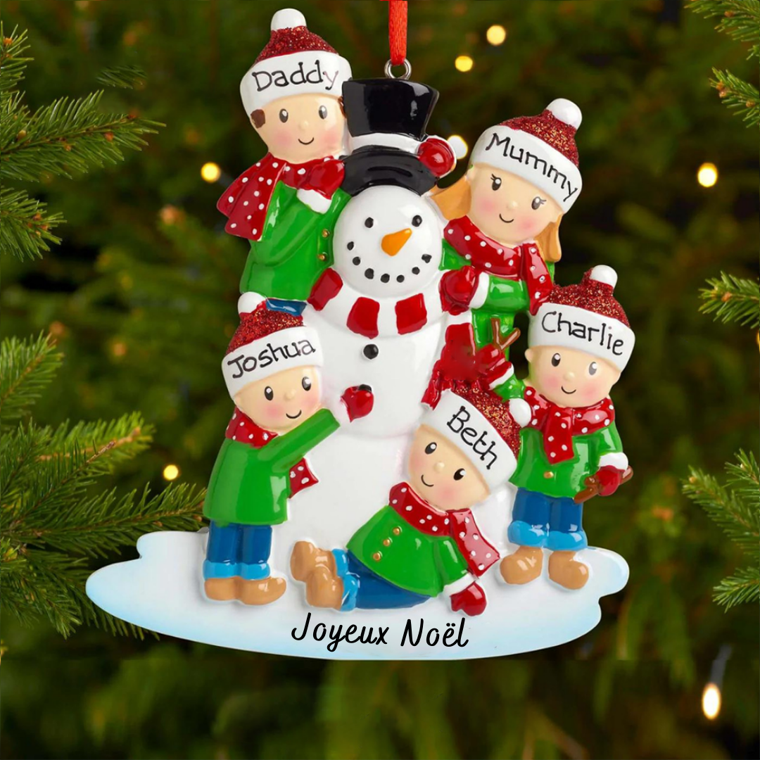 Personalised Family Christmas Ornament Custom 5 Names Hanging Ornament Gifts For Family-Jessemade AU