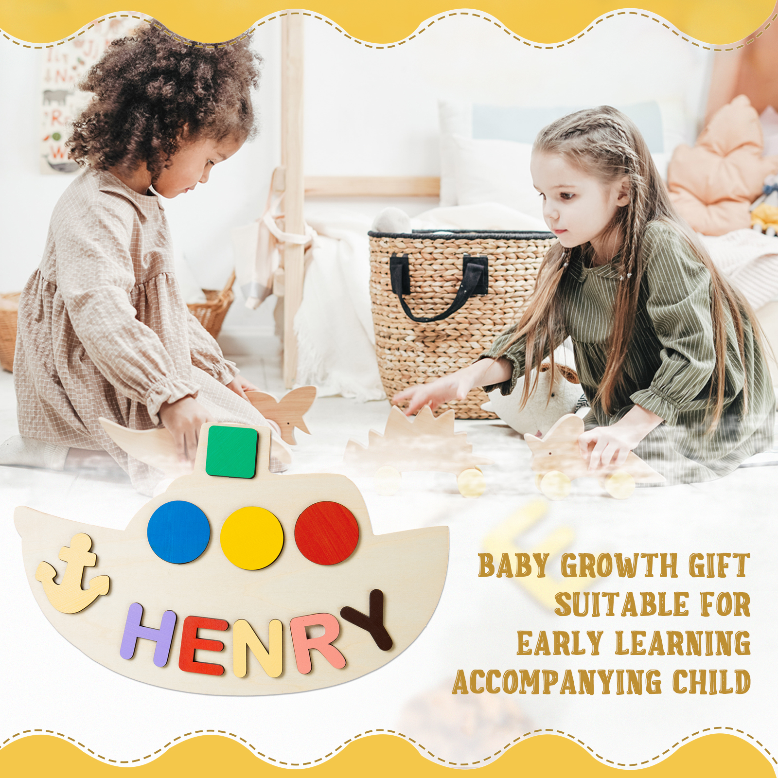 Personalised Kid's Wooden Name Alphabet Puzzle Toy for Toddlers Early Learning Child Toy-Jessemade AU