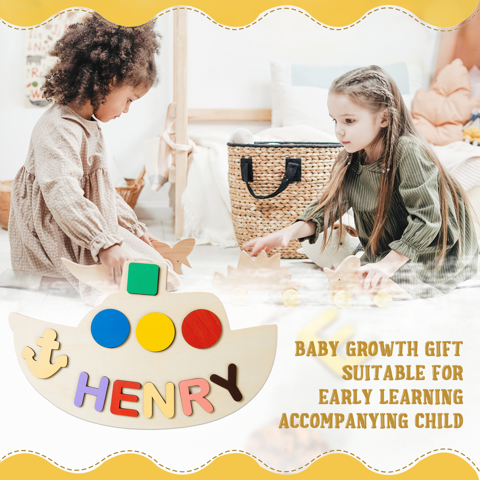 Personalised Kid's Wooden Name Alphabet Puzzle Toy for Toddlers Early Learning Child Toy-Jessemade AU