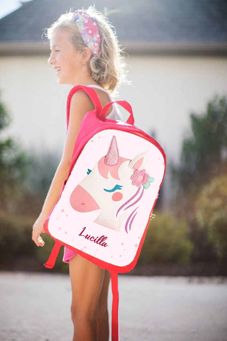 Girls Backpack for School Custom Name Unicorn Backpack Kids Travel Day Bag-Jessemade AU