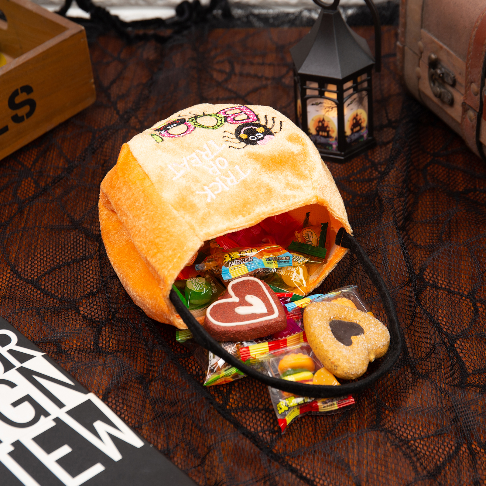 Halloween Tote Bag Custom 1 Name Pumpkin Tote Bag Halloween Candy Bag for Kids-Jessemade AU