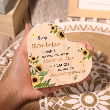 To My Sister-In-Law Heart Candle Holder "I Smile Because You Are My Sister-In-Law" Wooden Candlestick-Jessemade AU