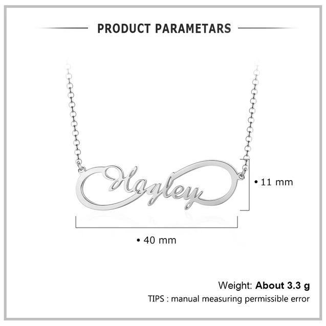 Personalised Infinity Necklace Custom 1 Name Necklace Gift For Women-Jessemade AU