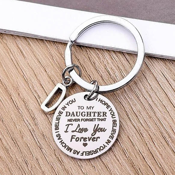 To My Son & Daughter Initial Keychain "Never Forget That I Love You Forever"-Jessemade AU