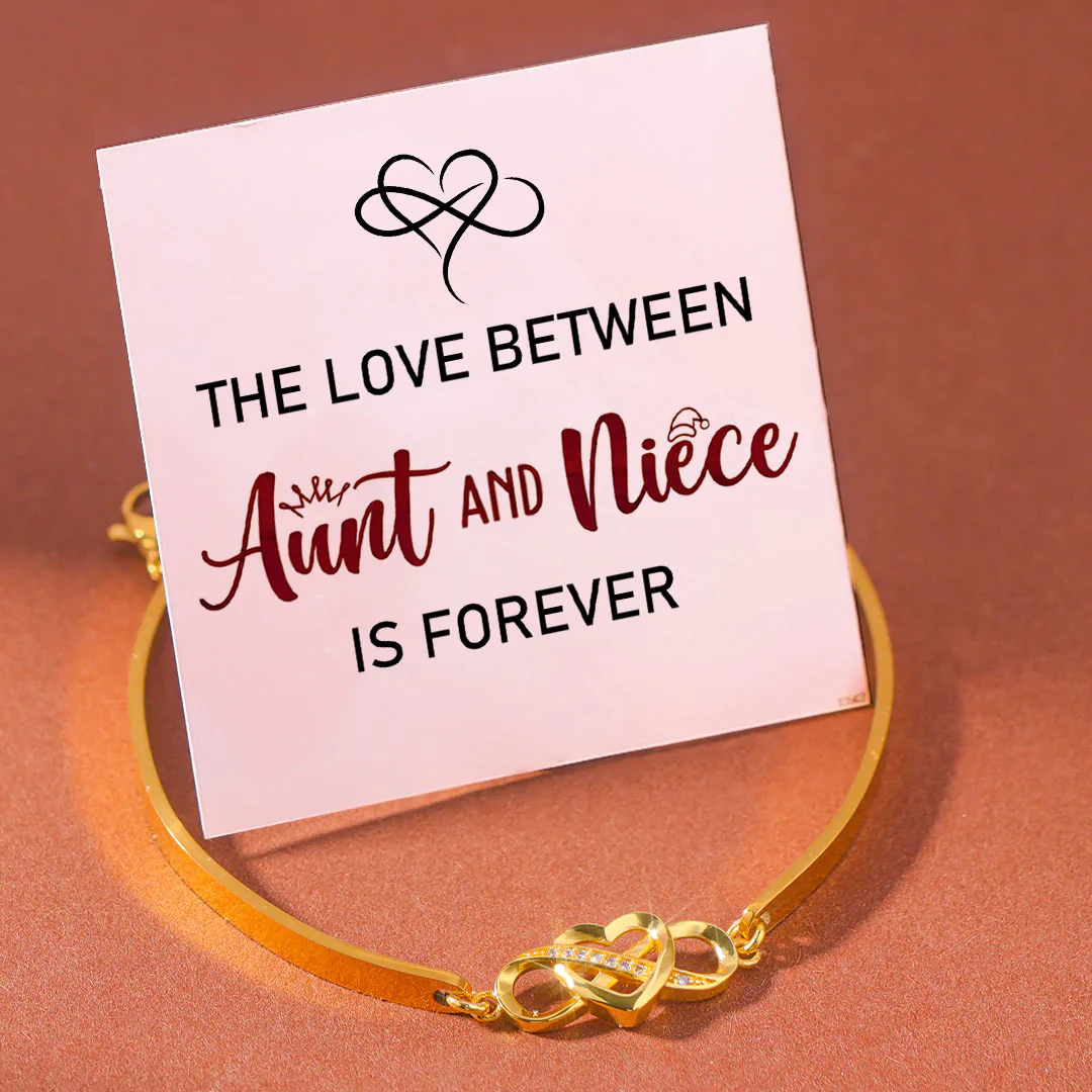 Aunt & Niece Infinite Heart Bangle Bracelet - The Love Between Aunt & Niece Is Forever-Jessemade AU