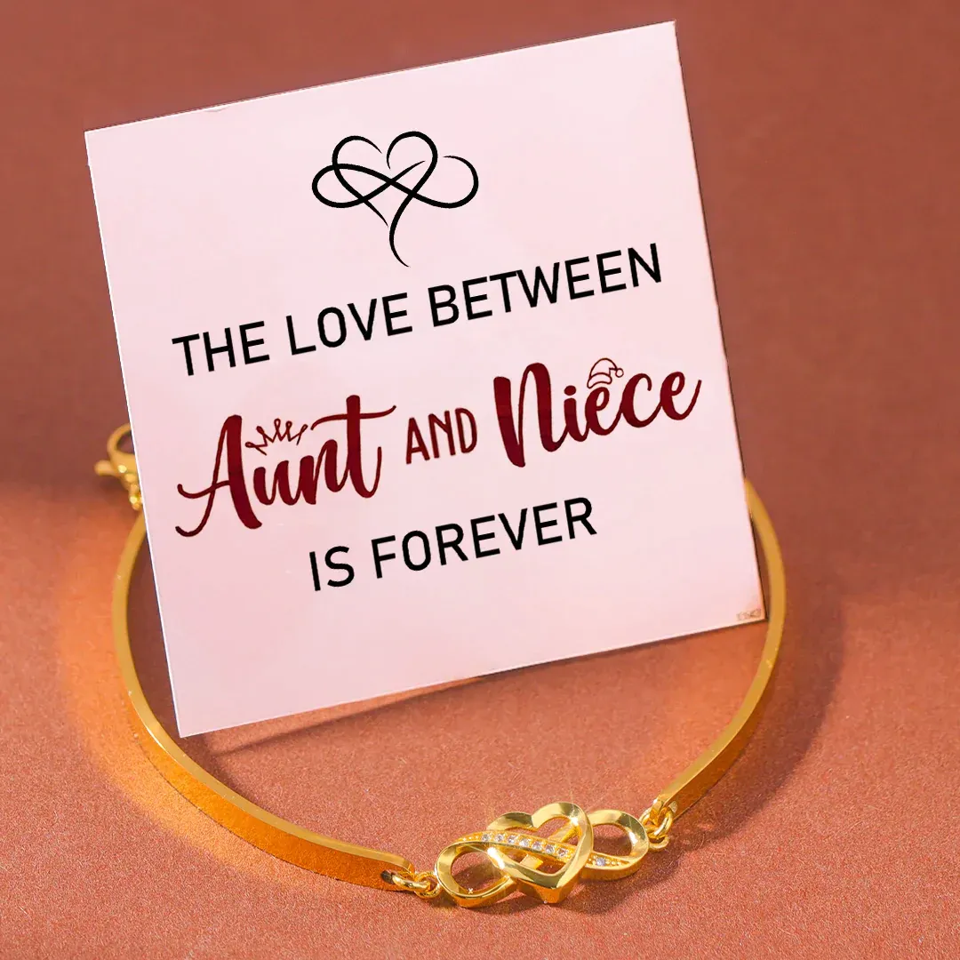 Aunt & Niece Infinite Heart Bangle Bracelet - The Love Between Aunt & Niece Is Forever-Jessemade AU
