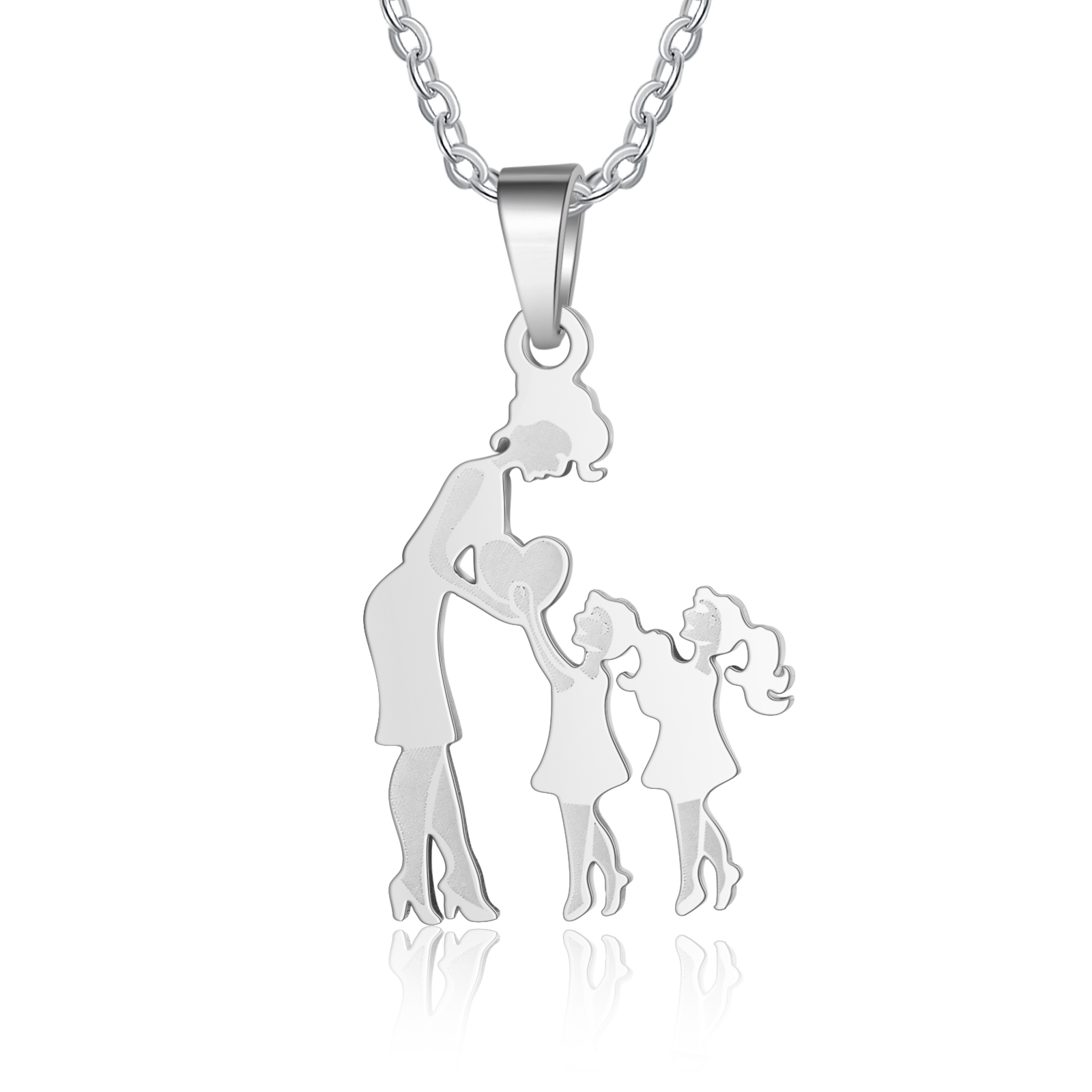 Women Necklace Mother & 2 Daughters Pendant Necklace Stainless Steel Mother's Day Gifts for Mum-Jessemade AU