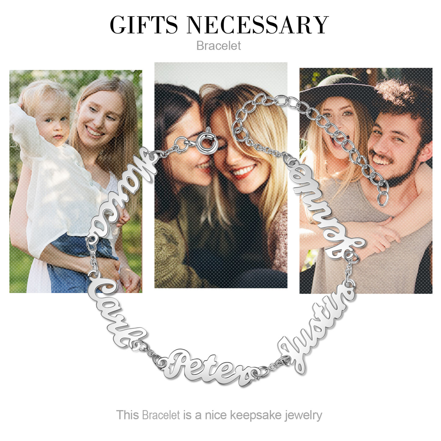 Personalised Family Name Women's Bracelet For Mother Custom 5 Names Bracelet For Her-Jessemade AU