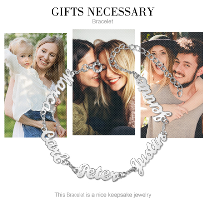 Personalised Family Name Women's Bracelet For Mother Custom 5 Names Bracelet For Her-Jessemade AU