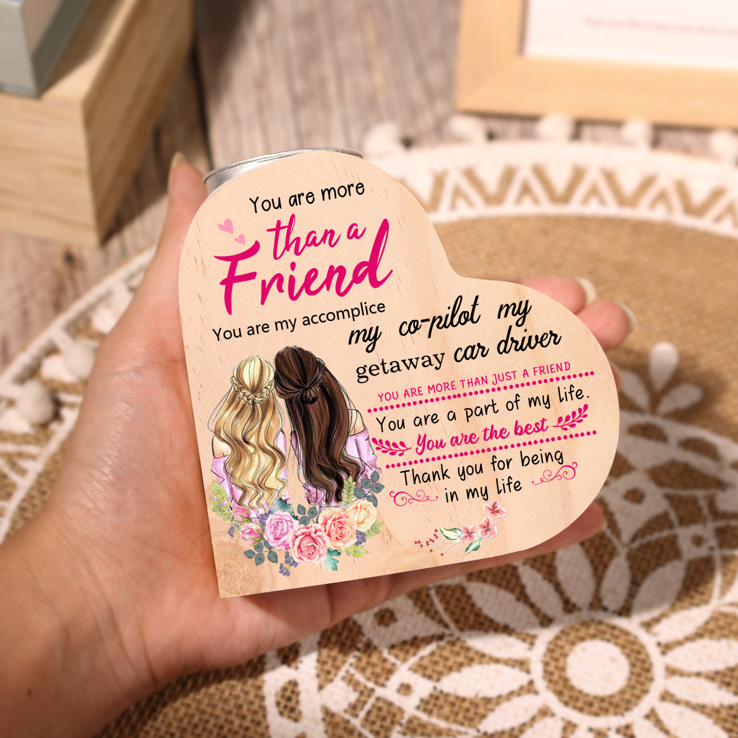 To My Friend Candle Holder Wooden Candlesticks Gift For Bestie - You Are More Than A Friend -Jessemade AU