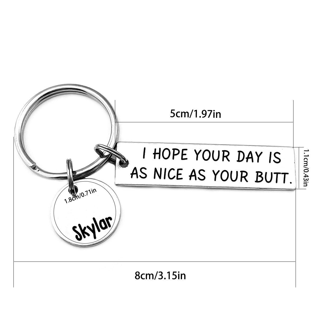 Personalised Name Keychain Funny Keychain Stainless Steel Creative Gift for Couples-Jessemade AU