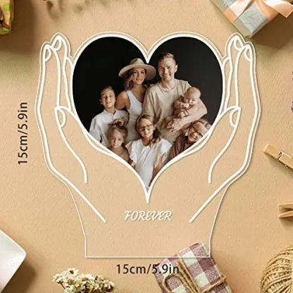 Personalised Heart-Shaped Night Light Customised Photo & Text LED Lamp Gift for Family/Friends-Jessemade AU