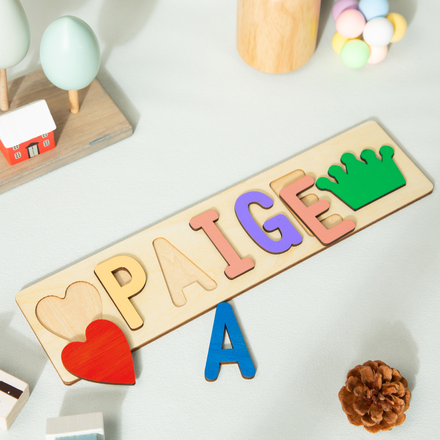Personalised Kid's Wooden Name Alphabet Puzzle Toy for Toddlers Early Learning Child Toy-Jessemade AU