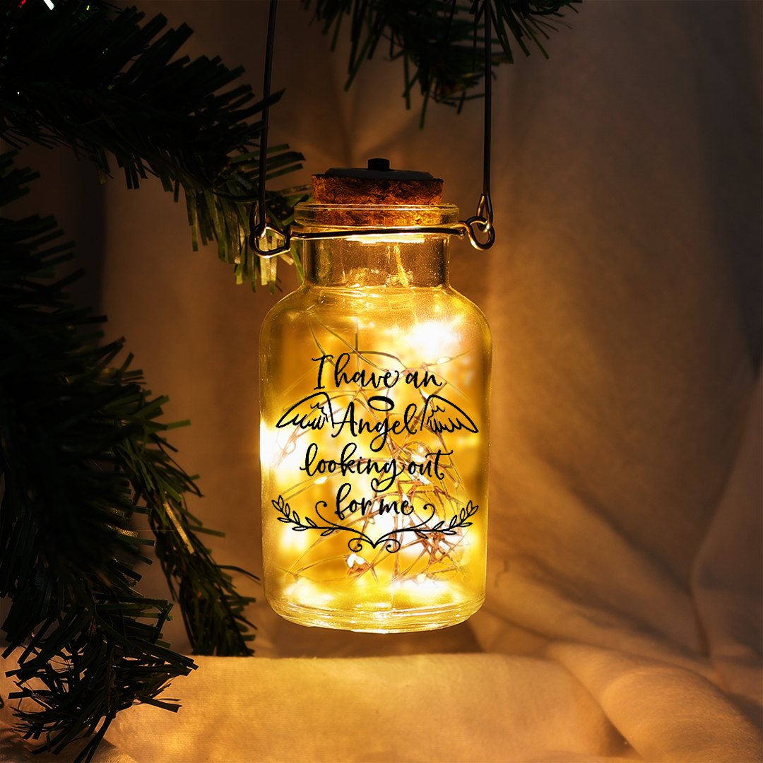 Memorial Jar Night Light "I Have An Angel Looking Out for Me"-Jessemade AU