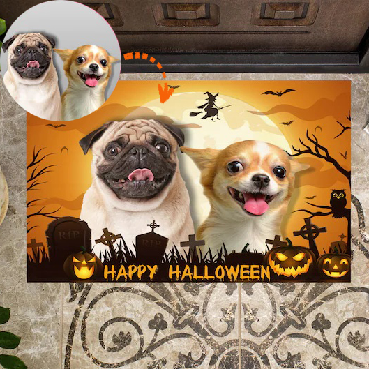 Personalised Photo Doormat Funny Pet Halloween Doormat Home Decor-Jessemade AU