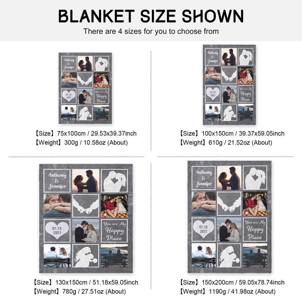 Personalised Couple Blanket Custom Photo Romantic Gift For Her-Jessemade AU