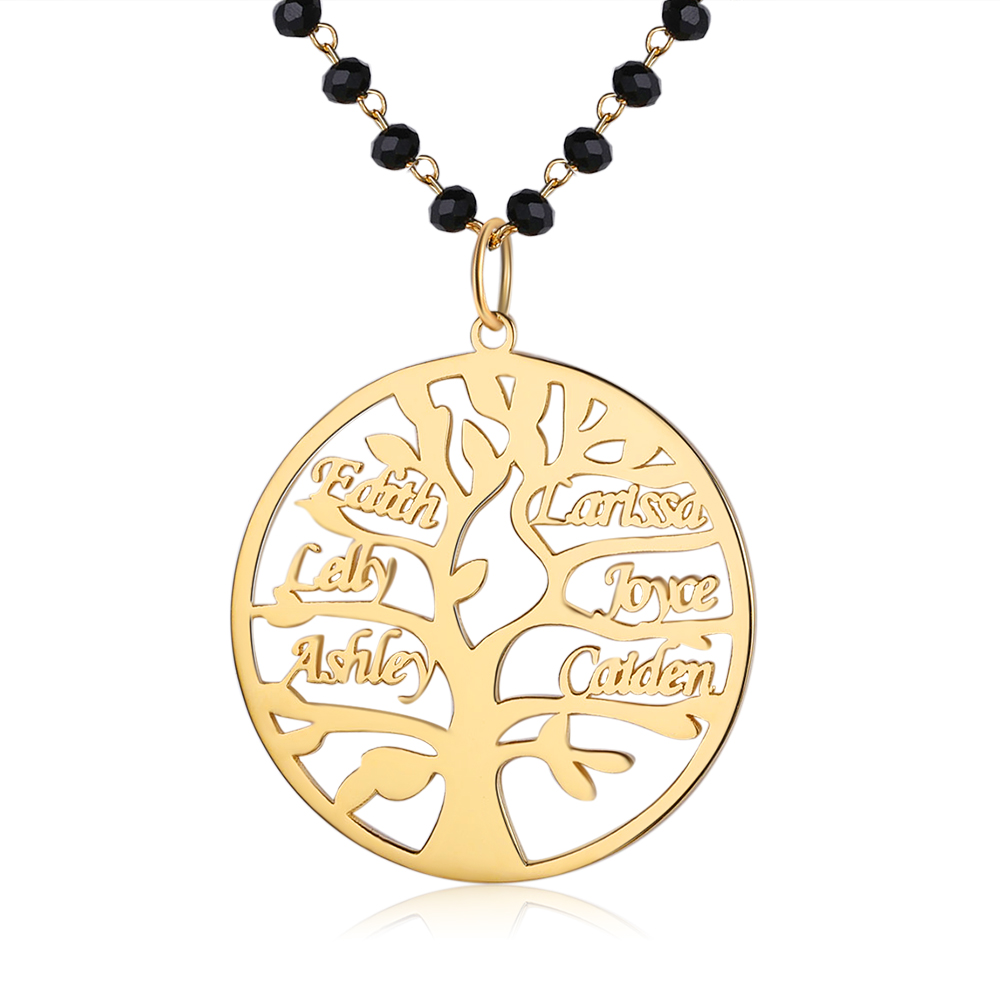 Personalised Family Tree Necklace Custom 6 Names Necklace Gift For Mother-Jessemade AU