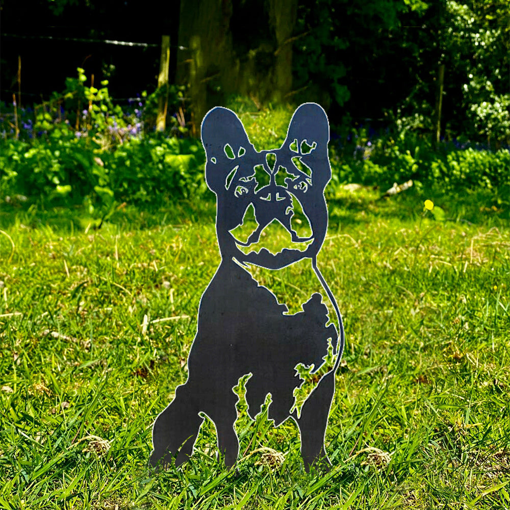 French Bulldog Metal Dog Silhouette Garden Yard Decoration-Jessemade AU