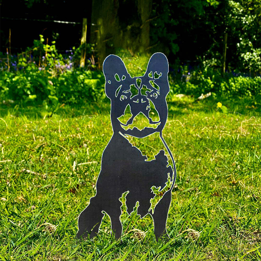 French Bulldog Metal Dog Silhouette Garden Yard Decoration-Jessemade AU