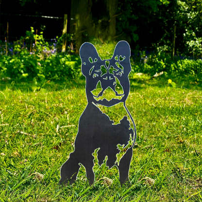 French Bulldog Metal Dog Silhouette Garden Yard Decoration-Jessemade AU