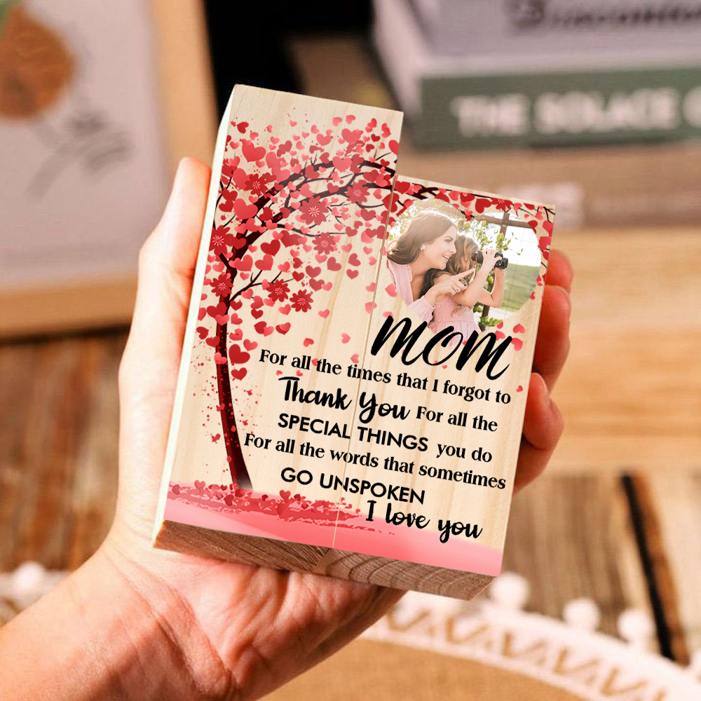Personalised Photo Candle Holder Wooden Candlestick Gifts For Mom - For All The Times I Forgot To Thank You-Jessemade AU