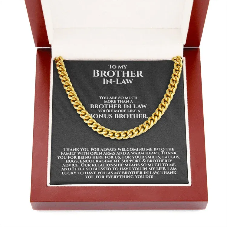 To My Brother-In-Law Necklace Cuban Link Chain Necklace Gift Set - You're More Like A Bonus Brother-Jessemade AU