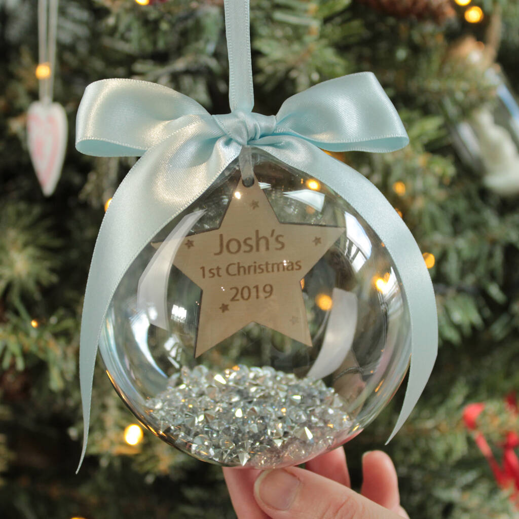 Personalised Star Ball Ornament Custom 1st Christmas Bauble Gifts-Jessemade AU