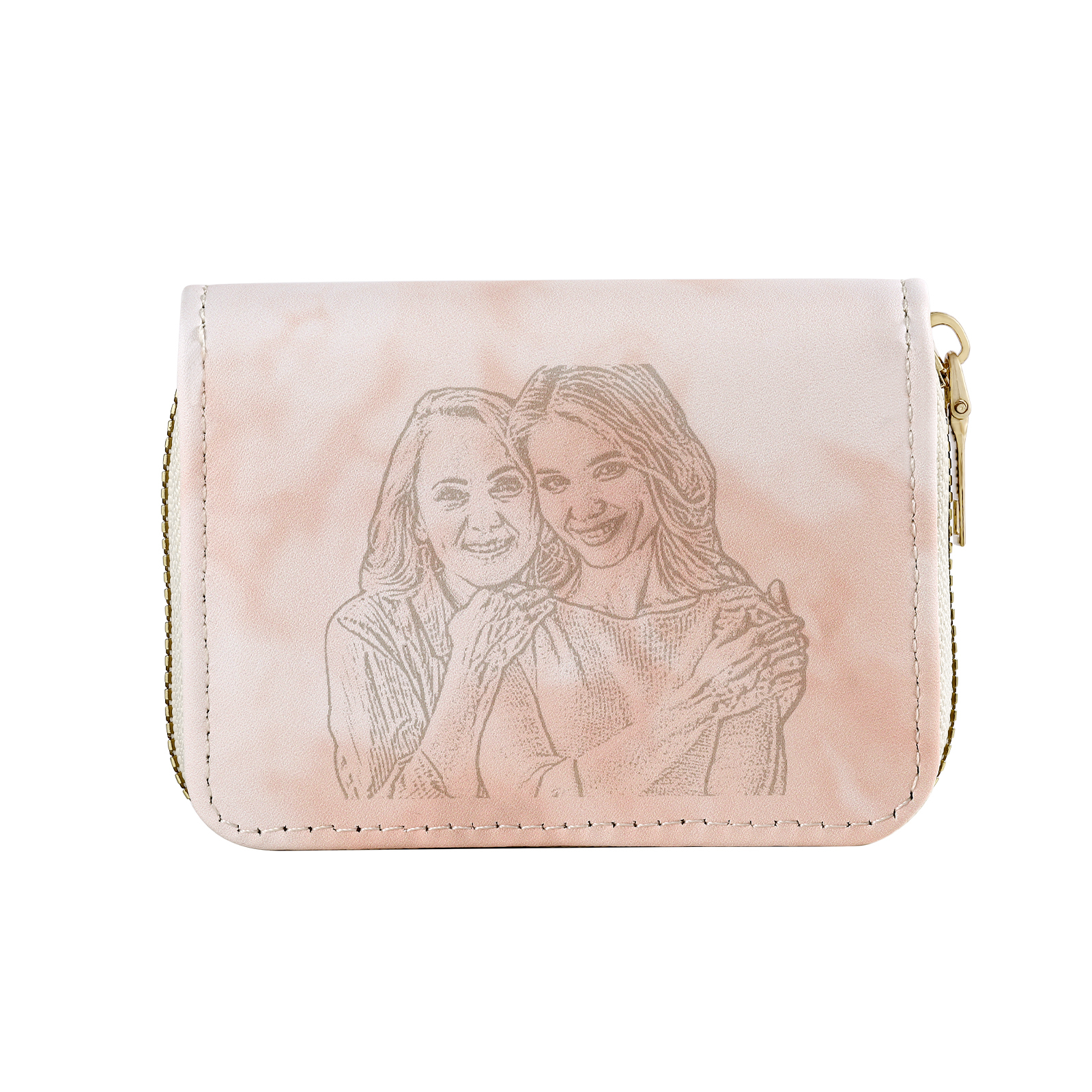 Personalised Women's Leather Wallet Custom Photo & Text Zipper Wallet Accordion Wallet Gift for Her-Jessemade AU