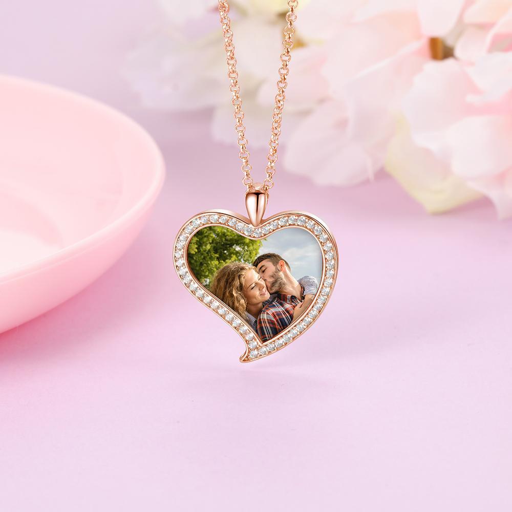 Personalised Heart Necklace Custom 1 Photo Necklace Gifts For Her-Jessemade AU