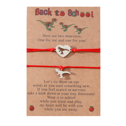 Back to School Matching Wish Dinosaur Bracelets Set for Women Teen Girls Boys-Jessemade AU