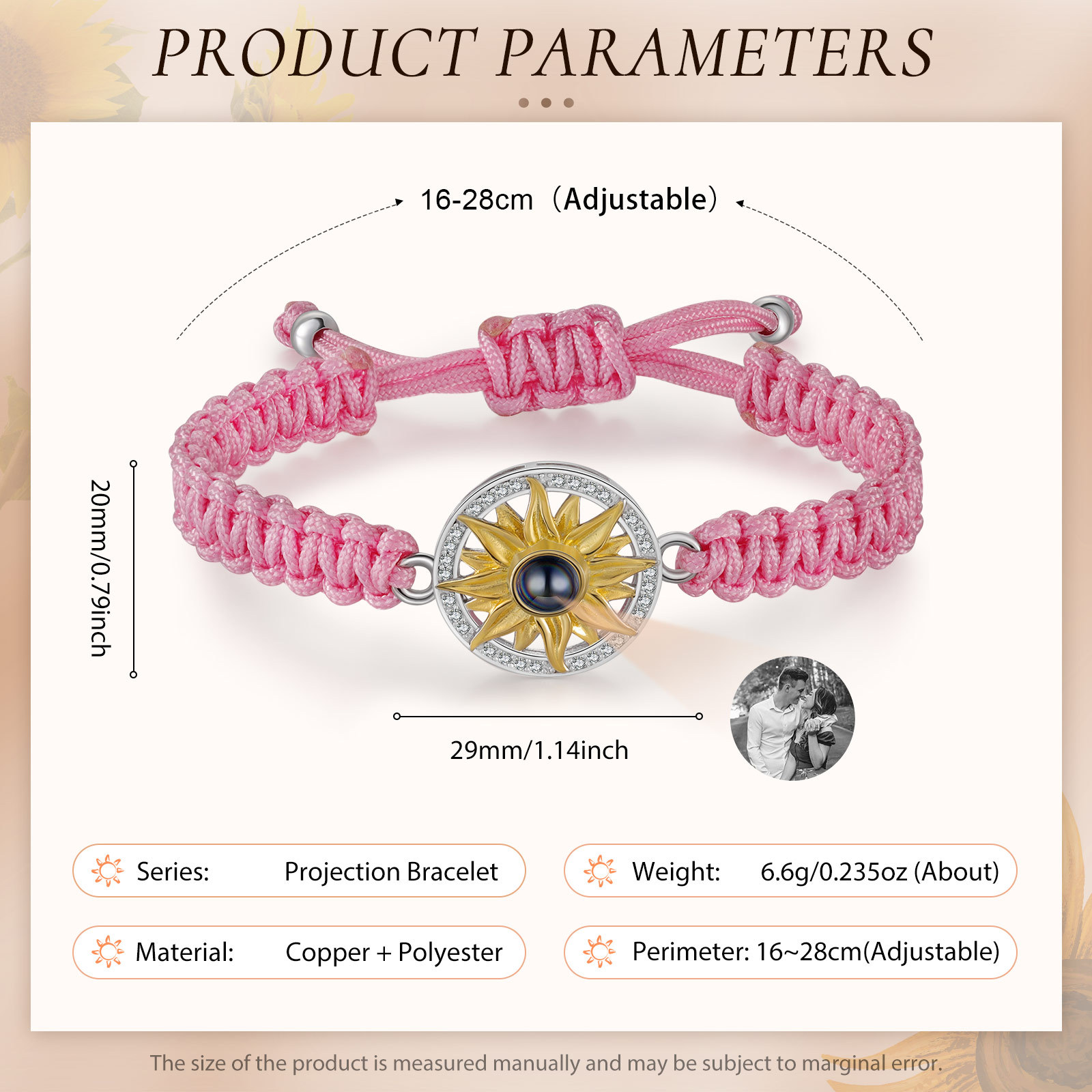 Personalised Projection Weave Bracelet Customised Black & White Photo Bracelet Adjustable Bracelet Personalised Gift for Couples-Jessemade AU