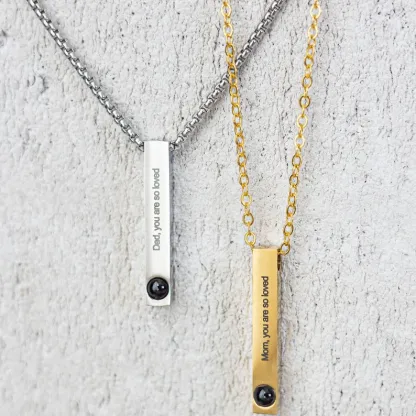 Personalised Projection Necklace Love Style 3D Bar Photo Necklace Gifts For Men-Jessemade AU