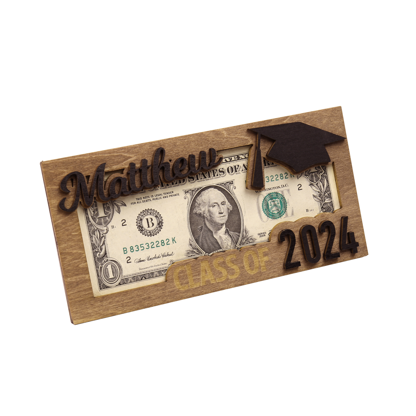 Class of 2024 Personalised Graduation Cash Clip Custom Name & Text Cash Box Creative Gifts for Her/Him-Jessemade AU