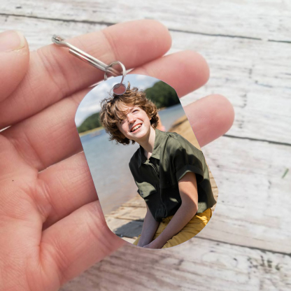 To My Badass Son Keyring Custom Photo Keychain "I Can Promise To Love You For The Rest Of Mine" Personalised Gifts For Son-Jessemade AU