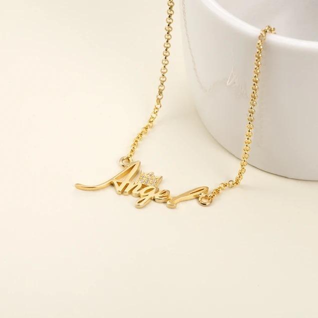 Personalised Crown Necklace Custom 1 Name Necklace Gift For Women-Jessemade AU